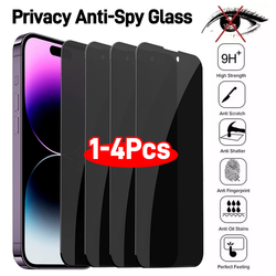 Protecteurs d'écran de confidentialité pour iPhone, anti-espion, verre guatémaltèque, accessoires de film, 15 14 11 13 12 Pro Max Mini 7 8 Plus X XS, 1-4 pièces