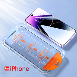 Protecteur d'écran sans poussière pour iPhone, verre guatémaltèque, boîte d'installation pour iPhone 14 Plus, Poly XS, 11, 12 Pro Max, 15, 14, 13 Pro Max, 1-2 pièces