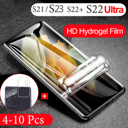 S23 S21 S22 Ultra Hydrogel Film pour Samsung S22 Ultra Screen Protector, écran protecteur s23 S21 Plus S21 Ultra, s23 couverture complète verre souple sur Samsung Galaxy S 22 Plus s21 fe s22 soft glass