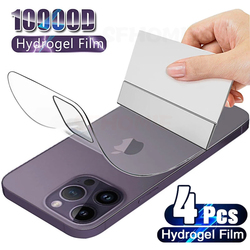 Film Hydrogel pour iPhone, Protecteurs d'écran pour iPhone 11, 12, 13, 14 Pro Max, 6, 7, 8 Plus, Film arrière en poly XS MAX, Pas de verre, 4 pièces