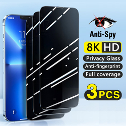 Protecteur d'écran anti-espion pour iPhone, verre de confidentialité pour iPhone 11 12 13 14 15 Pro Max 7 8 14 Plus XS Poly 12 Mini, 3 pièces