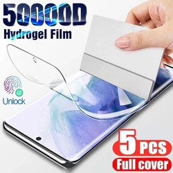 Film hydrogel à couverture complète pour Samsung, protecteur d'écran pour Samsung S23 Ultra S10 S21 Plus S20 FE 5G, S22 Ultra Note 10 20, 5 pièces