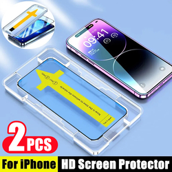 Protecteur d'écran de couverture complète pour iPhone, verre HD du Guatemala, installation en un clic, 14, 11, 12, 15, 13 Pro Max, Mini X, Poly XS MAX, 7, 8 Plus