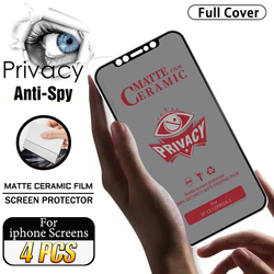 Protecteur d'écran anti-espion pour iPhone, film de confidentialité en céramique 256 pour iPhone 15, 14, 13 Pro Max, 12, 11, iphone14 Plus, 6, 8, X, R, XS, Poly SE