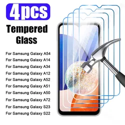 Verre de protection pour Samsung, A54, A14, A34, A12, A52, A71, A51, A50, S23, S22 Plus, Guatemala, S21, S20 FE, A53, A13, 5G, 4 pièces