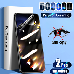 Protecteur d'écran anti-espion en céramique pour Samsung Galaxy, film de confidentialité, couverture complète, S23 Ultra Plus, A53, A13, A52, A54, A51, A12, A32, A33, 2 pièces