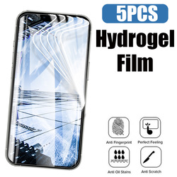 Film Hydrogel en verre trempé à couverture complète pour iPhone, 5 pièces, pour iPhone 14 7 8 6 Plus Xs Max XR X SE 2022