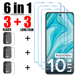 Protecteur d'écran 6 en 1, en verre trempé pour Redmi Note 9 9A 9C 10 9 8 7 9S 10S 11S