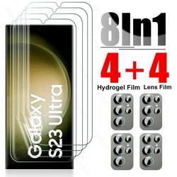 Film hydrogel souple 8 en 1 pour Samsung Galaxy S23, S23 Ultra, S23 Ultra 2023, verre de l'appareil photo, films de protection d'écran